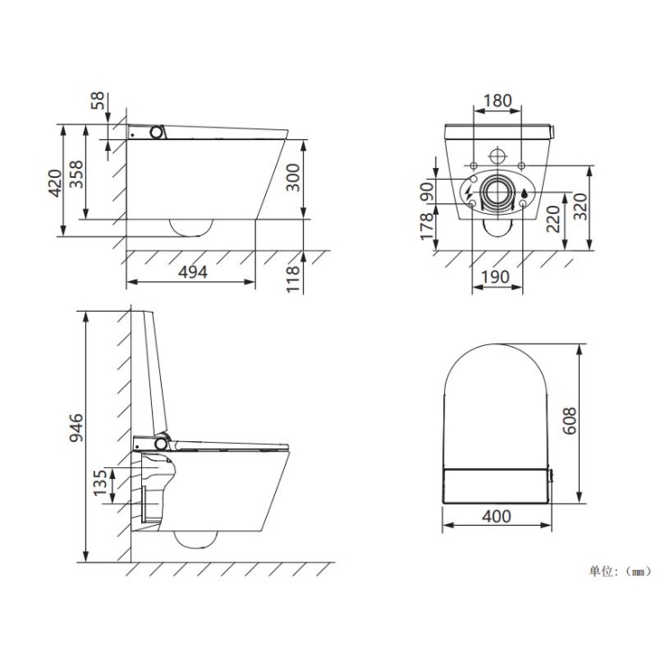 Bàn Cầu Treo Tường Thông Minh JOMOO ZD8611-SA-CJM220