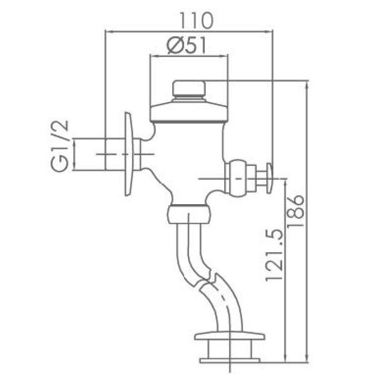 Van Cả Tiểu Nam Nhấn JOMOO 8224-004/1B-I011