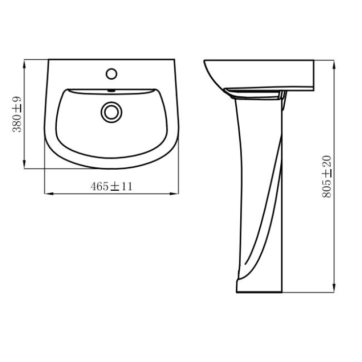 Chậu Lavabo Treo Tường JOMOO 12489-1/11P-I011