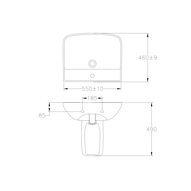 Chậu Lavabo Treo Tường JOMOO 12809-1/11P-I011